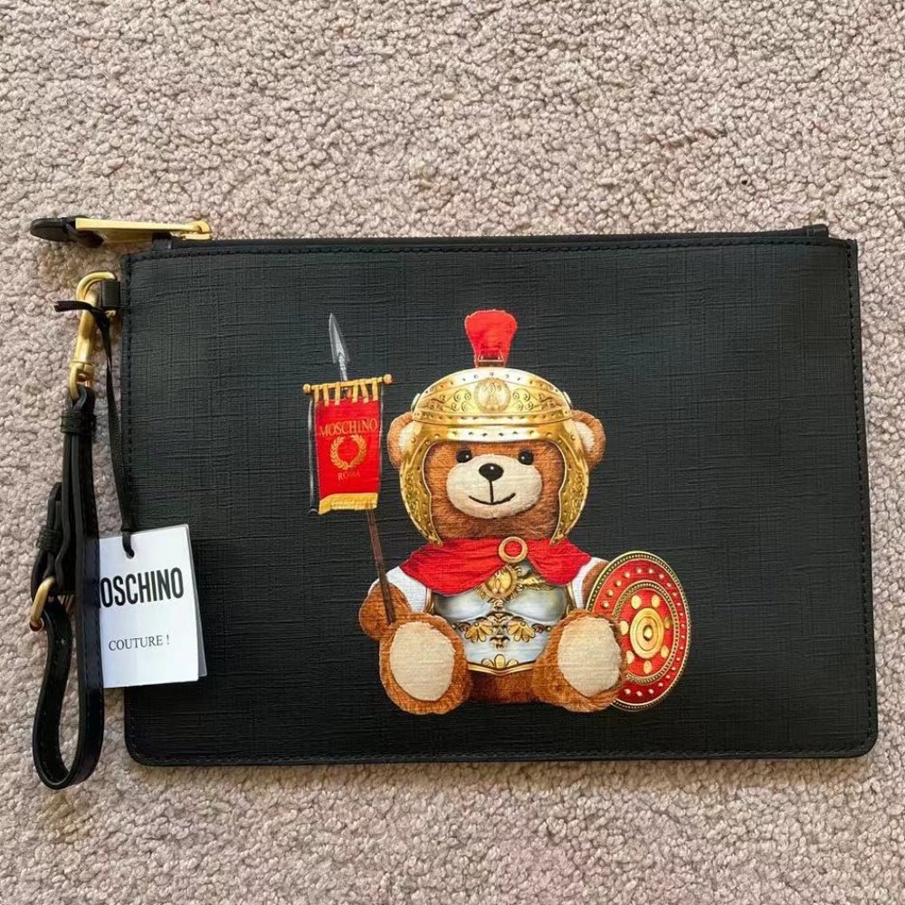 Moschino Roma Warrior Teddy Bear Wristlet Clutch